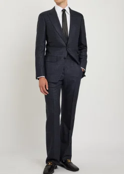 Houndstooth wool blazer