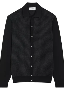 Houndstooth wool cardigan