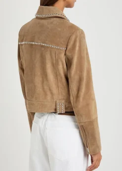 Hugo stud-embellished suede jacket