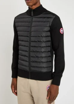 Hybridge quilted shell and wool jacket