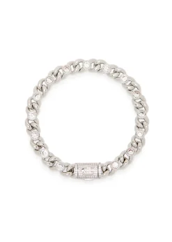 Iced Gemstone 8mm embellished link bracelet