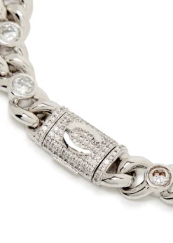 Iced Gemstone 8mm embellished link bracelet