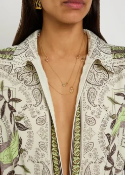 Icon pavé 18kt gold-plated necklace