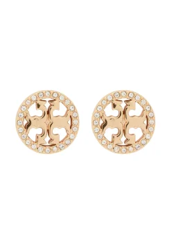 Icon pavé 18kt gold-plated stud earrings