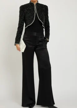 Ilaria embellished crepe cropped jacket