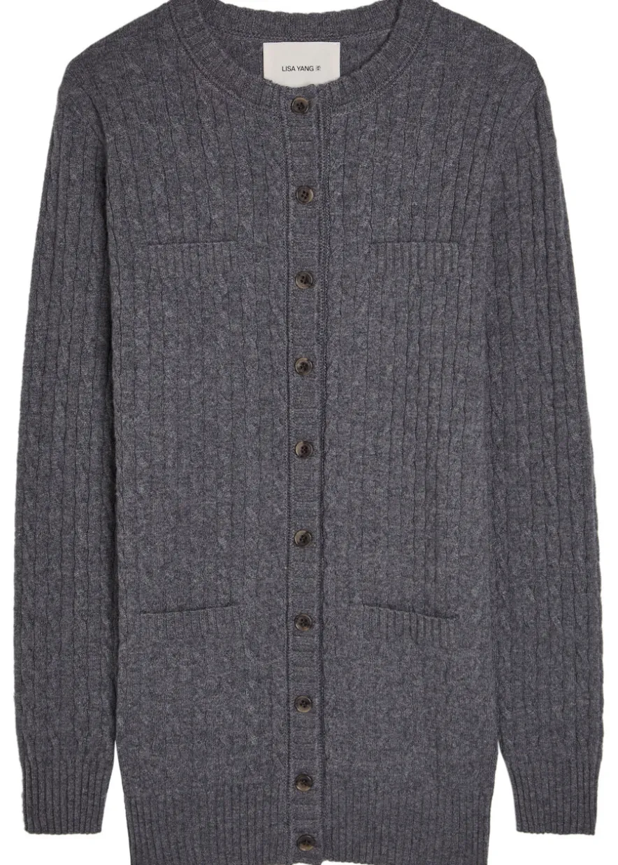 Inda cable-knit cashmere cardigan