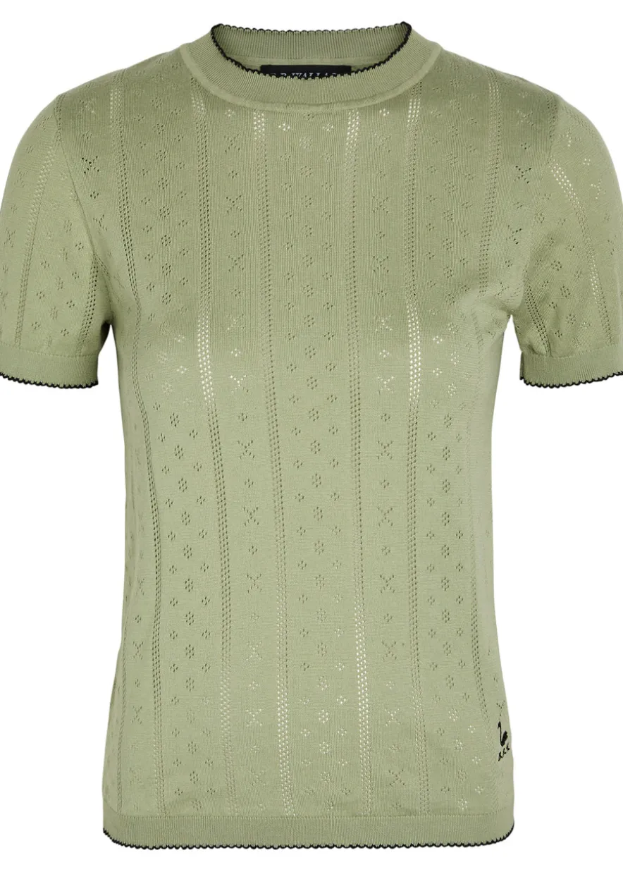 Indiana pointelle-knit cotton T-shirt