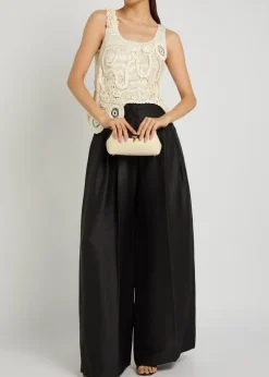 India woven silk and cotton-blend top