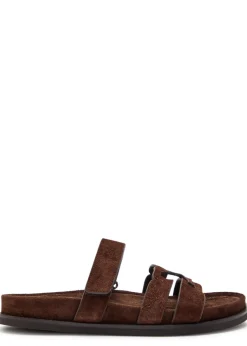 Ines Sport brushed suede sliders