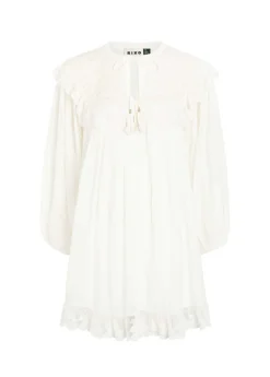 Inez embroidered cotton mini dress