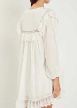 Inez embroidered cotton mini dress