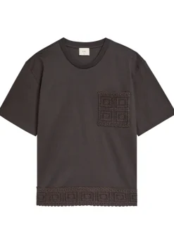 Inigo crochet-trimmed cotton T-shirt
