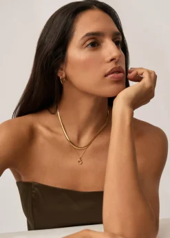 Initial C mini 18kt gold vermeil necklace