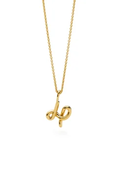 Initial H mini 18kt gold vermeil necklace