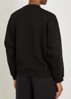 International logo-embroidery cotton sweatshirt
