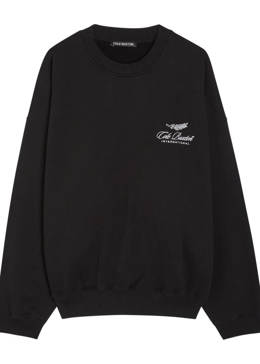 International logo-embroidery cotton sweatshirt