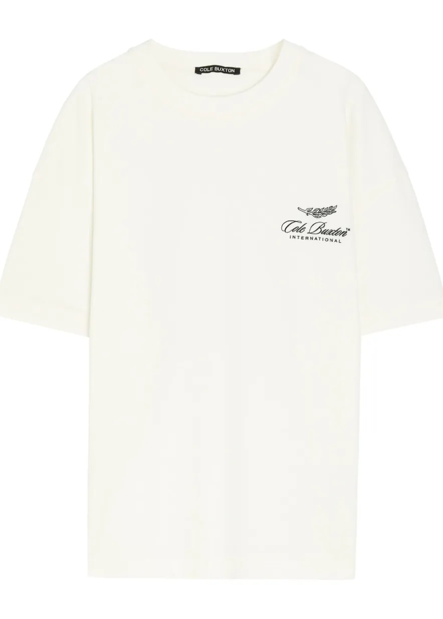 International logo-embroidery cotton T-shirt