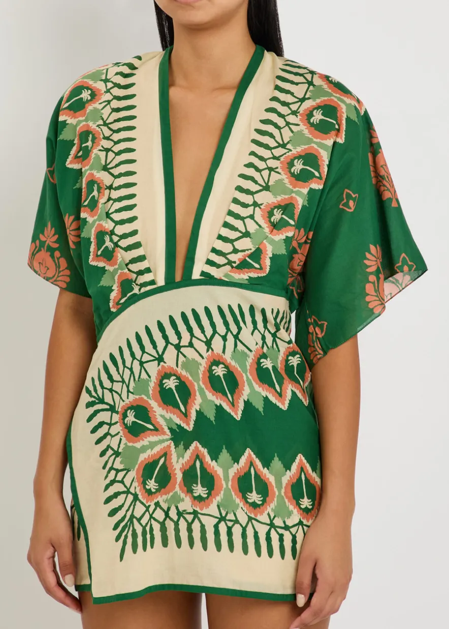 Inundada De Color printed cotton-voile mini dress