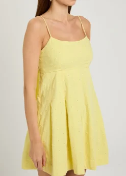 Iris embroidered cotton mini dress