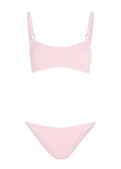 Iris gold-hoop crinkle bikini