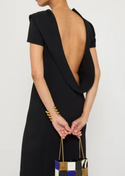 Iryl open-back draped crepe dress