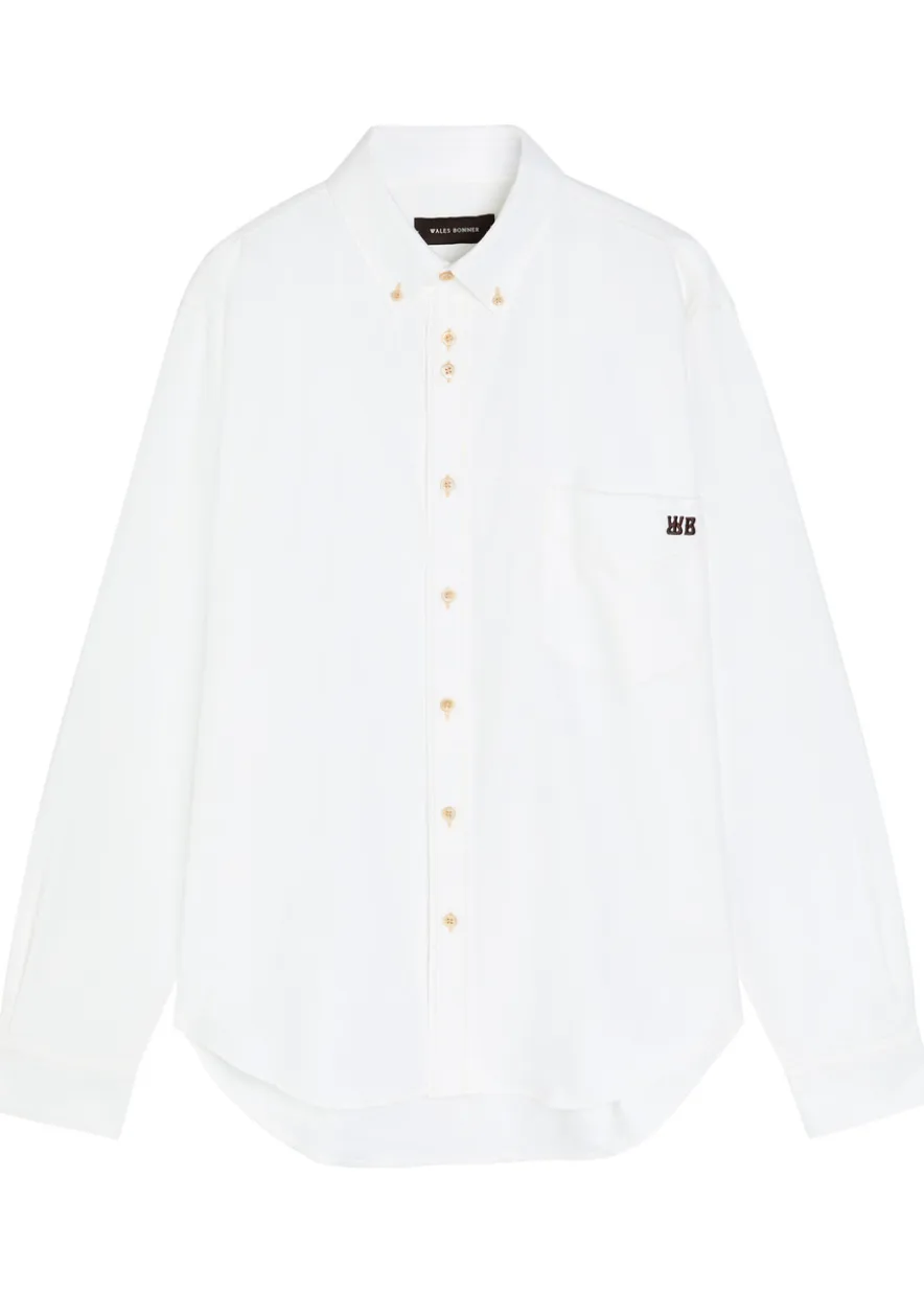 Isaac logo-embroidered piqué cotton Oxford shirt