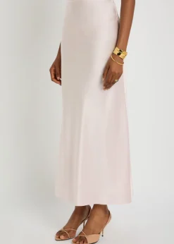 Isaak silk midi slip skirt