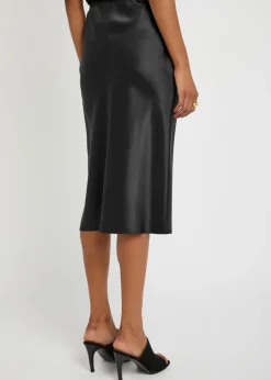 Isaak silk midi slip skirt