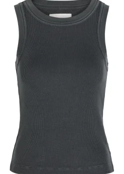 Isabel ribbed cotton-blend tank