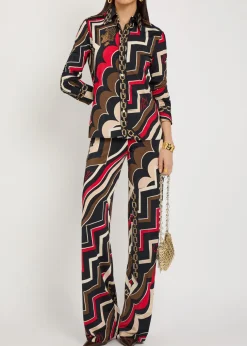 Istrice printed satin shirt