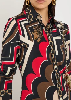 Istrice printed satin shirt