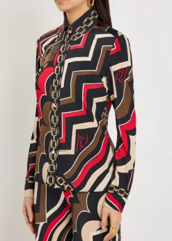 Istrice printed satin shirt