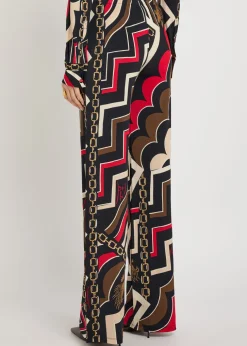 Istrice printed satin trousers