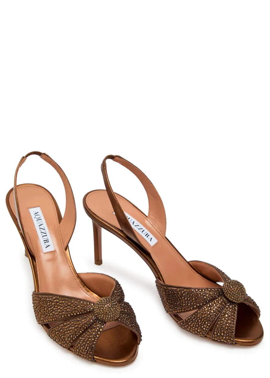 Italian Flirt 75 embellished metallic nappa sandals