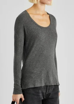 Jacksonville slubbed cotton-blend top