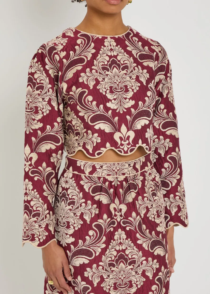 Jacquard woven crop top