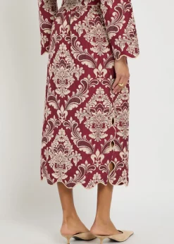 Jacquard woven midi skirt