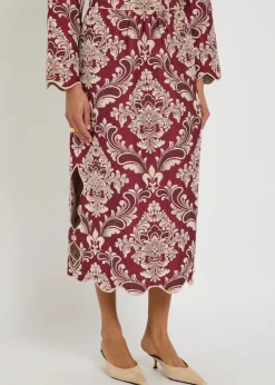 Jacquard woven midi skirt