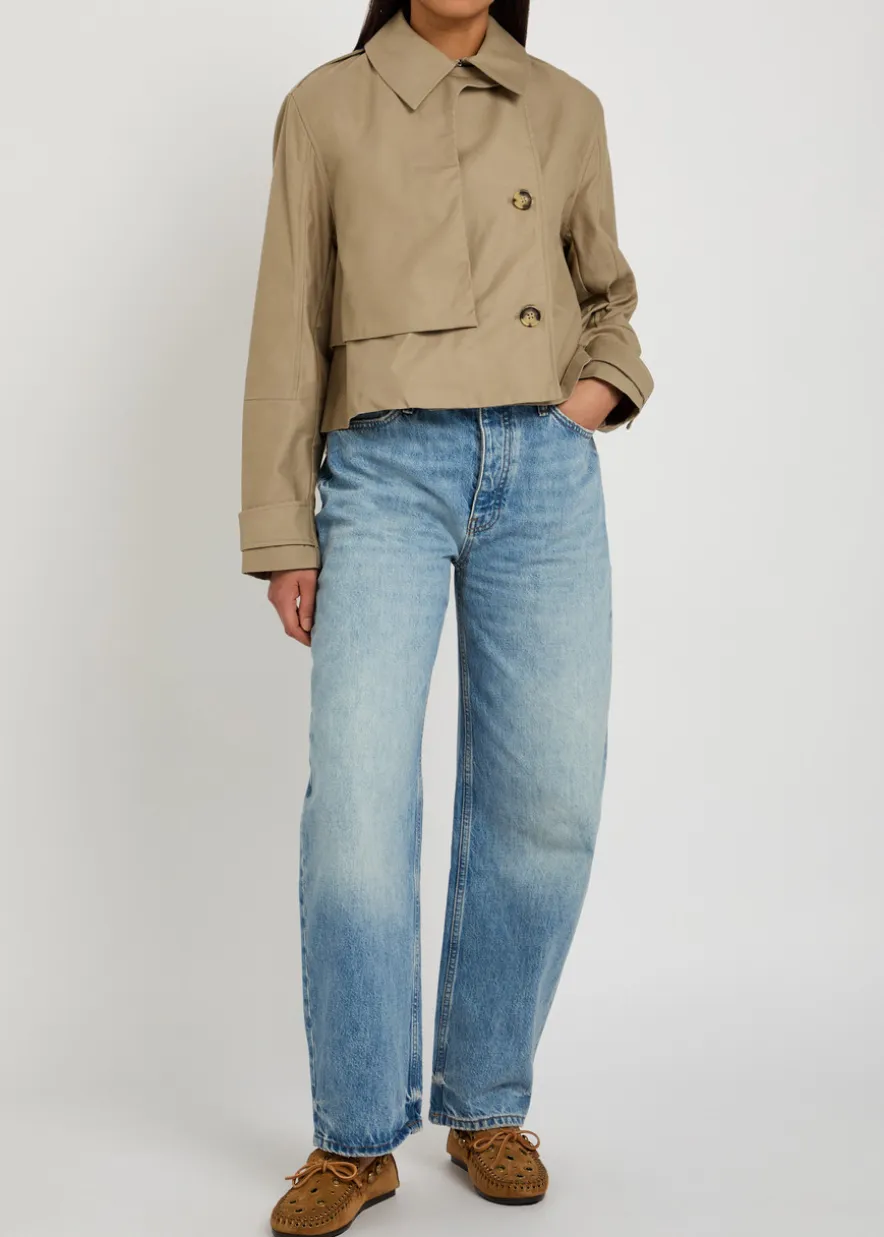 Jamie cropped cotton trench coat