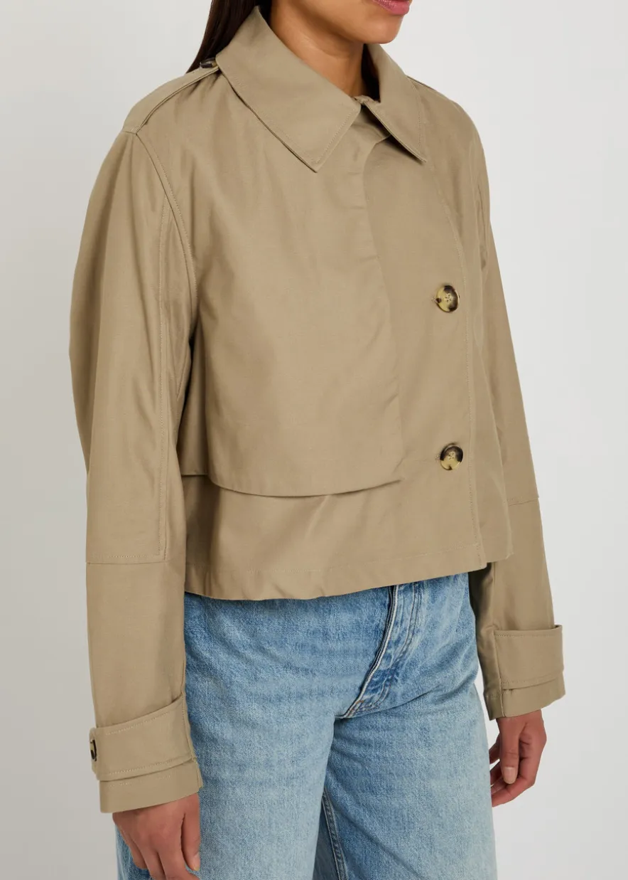 Jamie cropped cotton trench coat