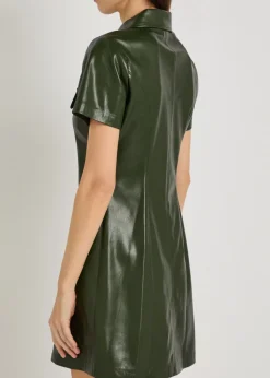 Jamie faux leather mini shirt dress