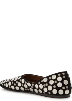 Jane stud-embellished leather ballet flats