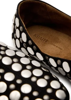 Jane stud-embellished leather ballet flats