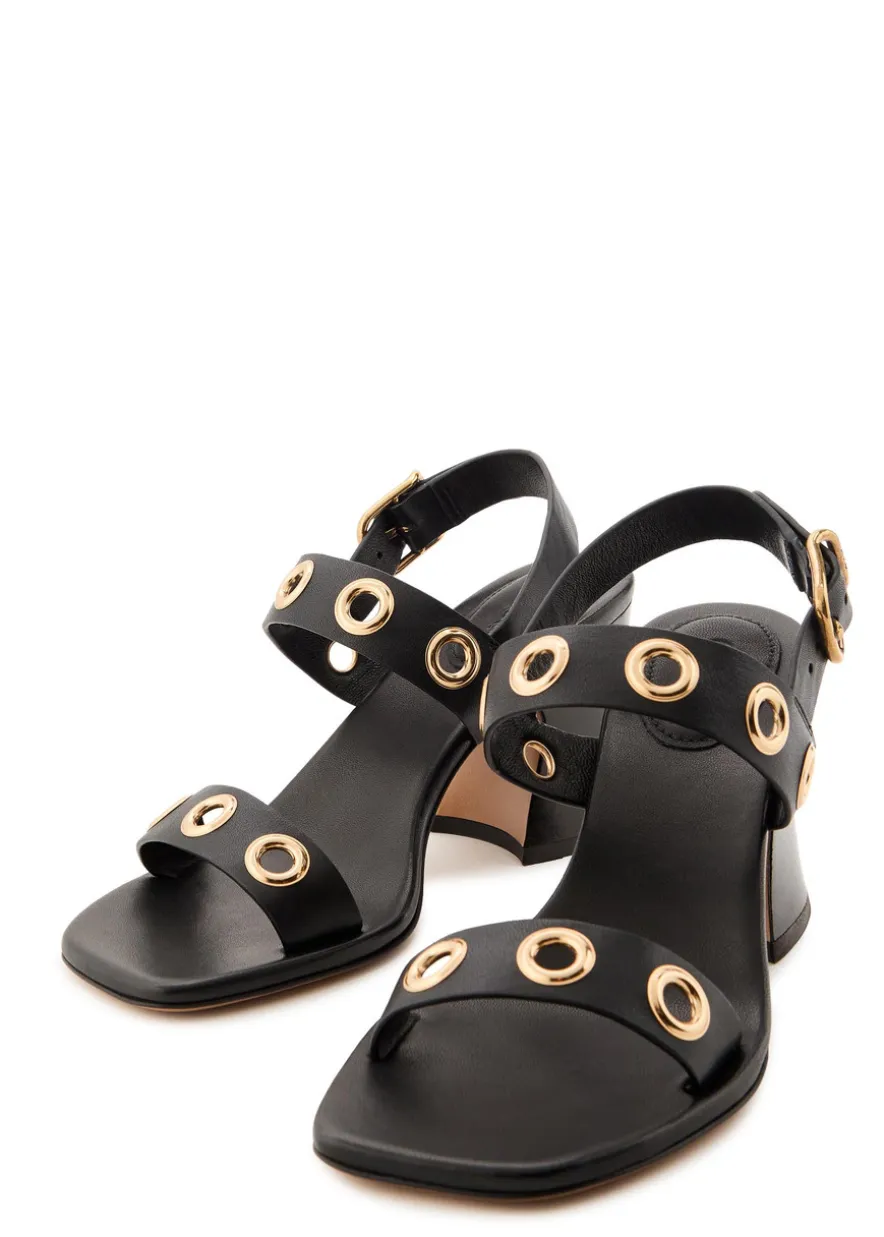 Janis 80 eyelet-embellished leather sandals