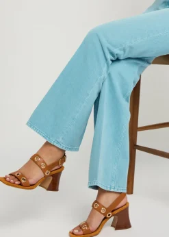 Janis 80 eyelet-embellished leather sandals
