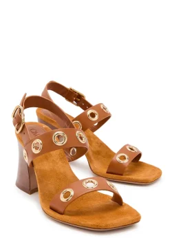 Janis 80 eyelet-embellished leather sandals