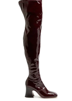Janis glossed-leather over-the-knee boots