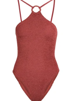 Jasmine hoop detail crinkle swimsuit