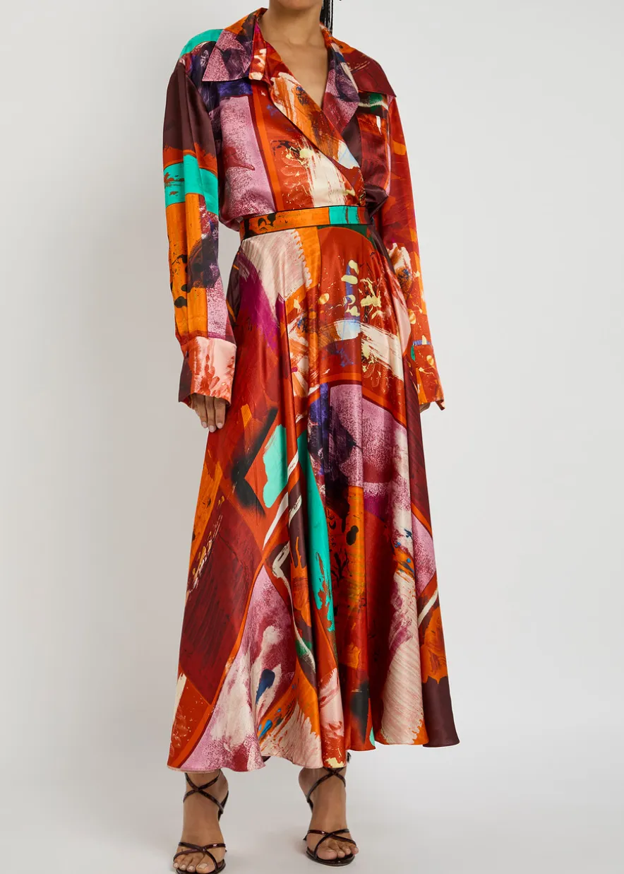 Java printed satin blouse