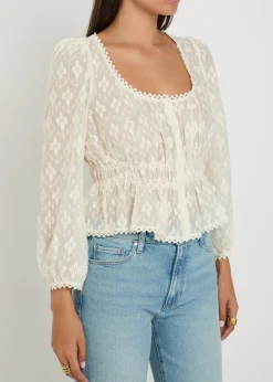 Jay embroidered cotton and silk-blend blouse
